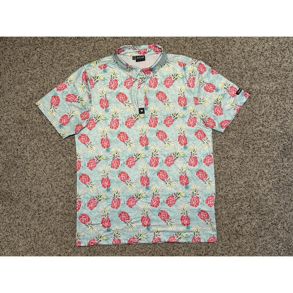Bad Birdie Red Pineapple Performance Golf Polo M